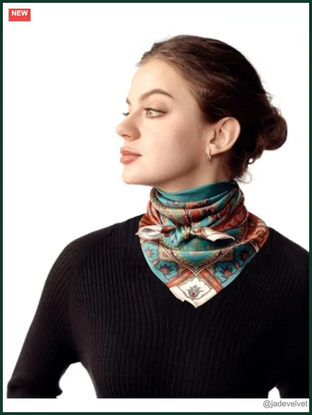 100% Pure Mulberry Silk Square Scarf 26x26 Neckerchief Headscarf Gift Packed